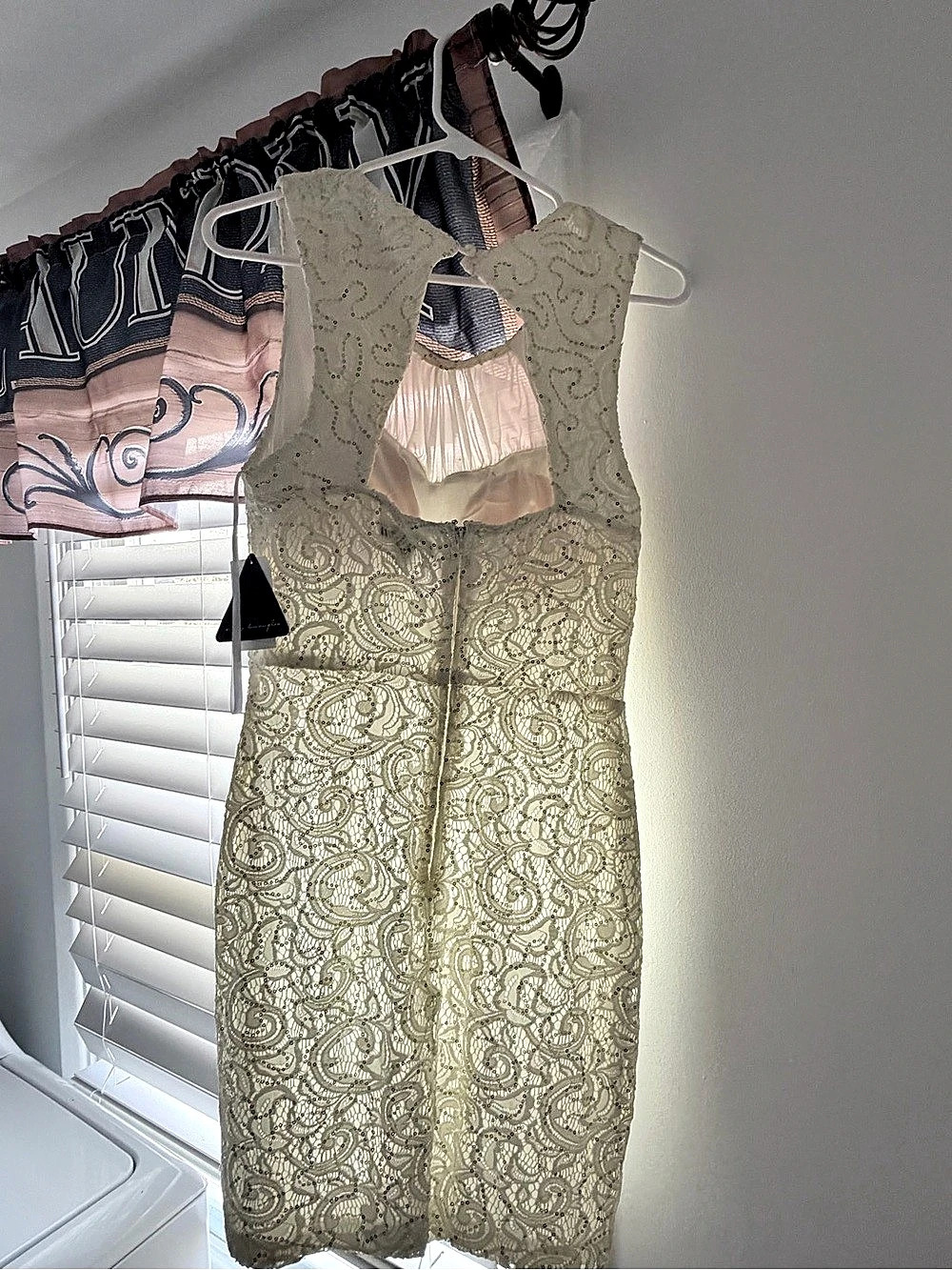 City Triangle Floral Lace Mini Dress in Cream Size 15 NWT